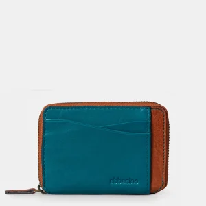 Tarjetero de mujer en piel azul