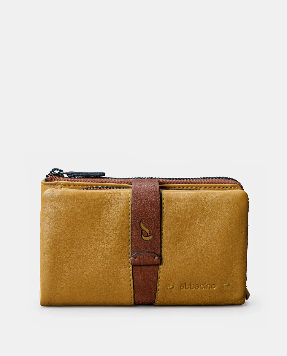 Cartera mediana de mujer en piel ámbar - Imagen 2