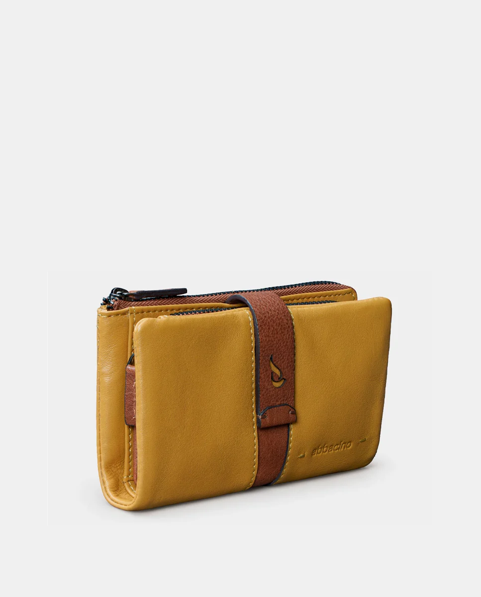 Cartera mediana de mujer en piel ámbar - Imagen 4