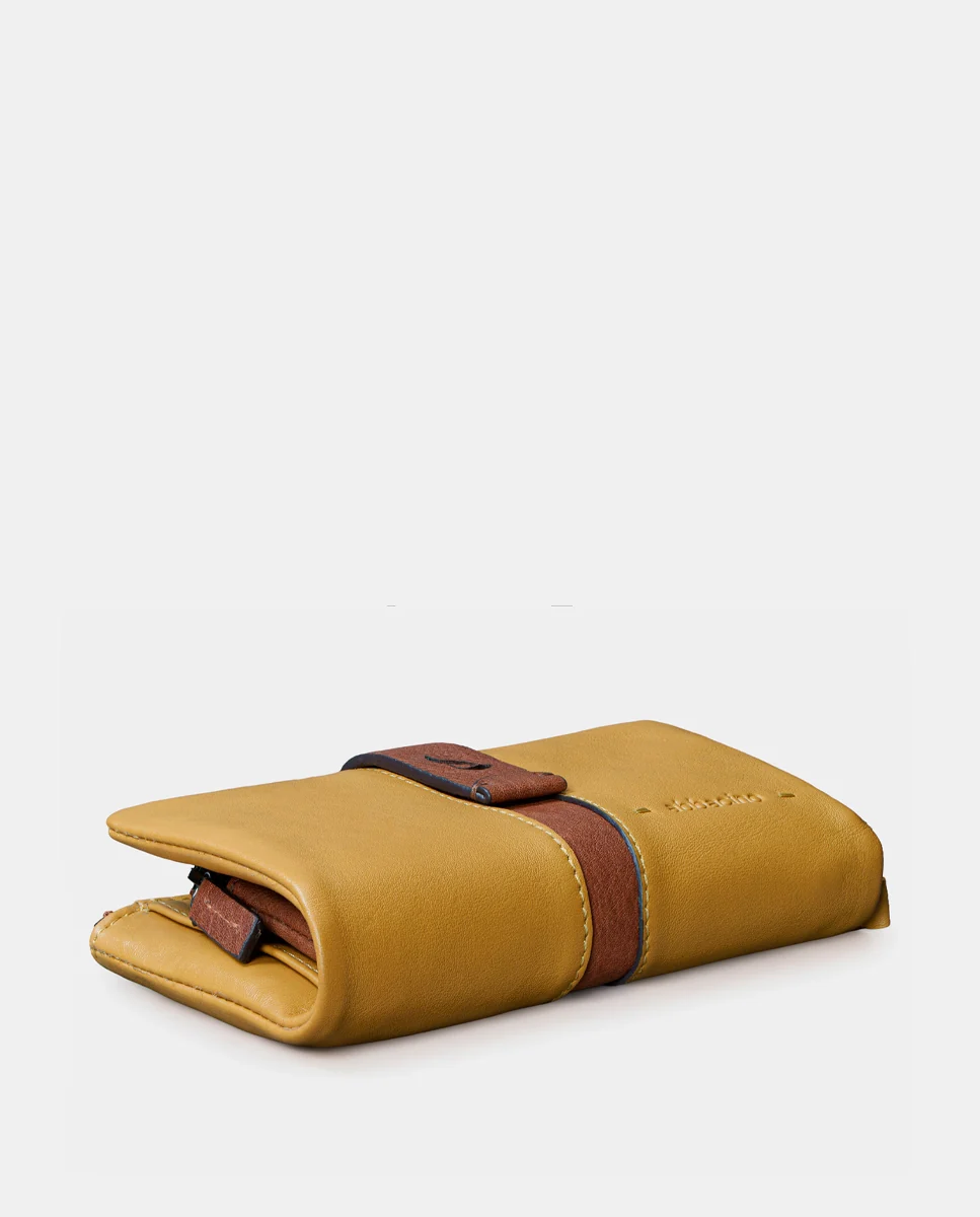 Cartera mediana de mujer en piel ámbar - Imagen 8
