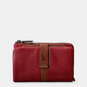 Cartera mediana de mujer en piel roja