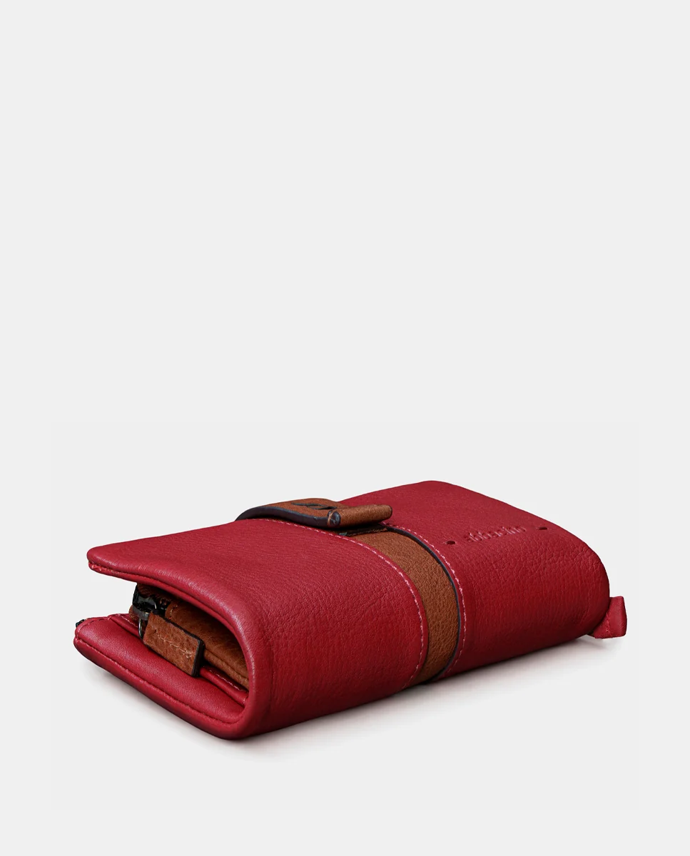 Cartera mediana de mujer en piel roja - Imagen 6