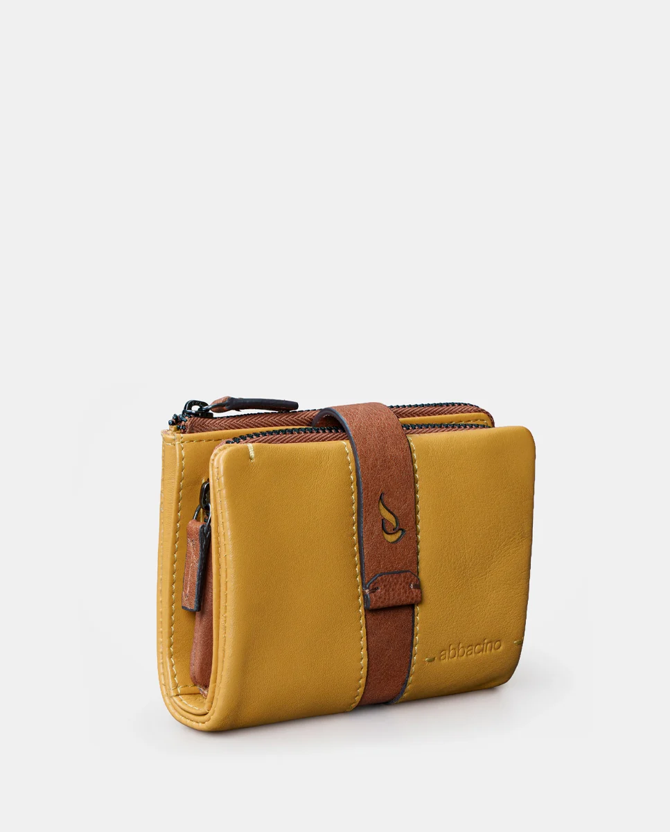 Cartera pequeña de mujer en piel ámbar - Imagen 5