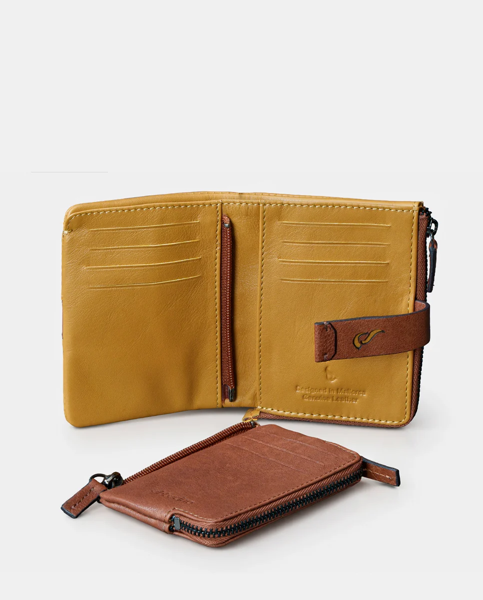 Cartera pequeña de mujer en piel ámbar - Imagen 8