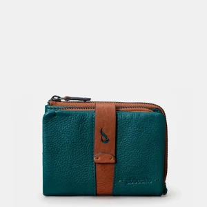 Cartera pequeña de mujer en piel azul