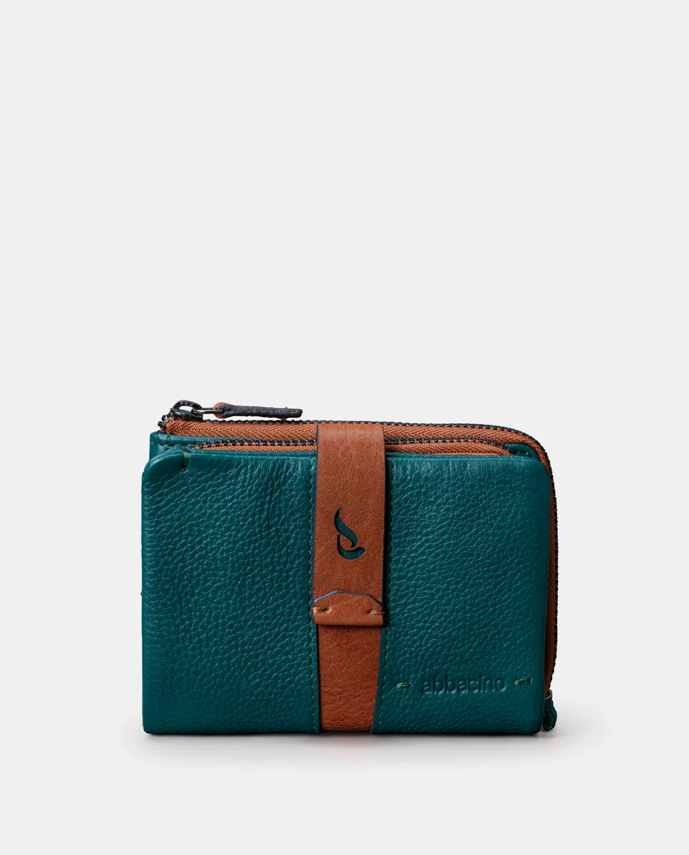 Cartera pequeña de mujer en piel azul