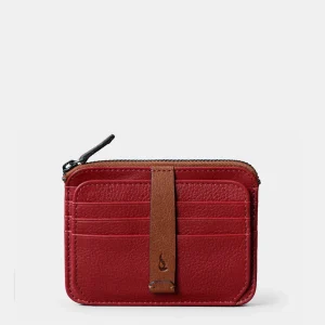 Tarjetero de mujer en piel rojo