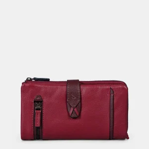 Cartera grande de mujer en piel burdeos