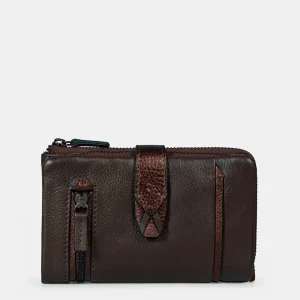 Cartera mediana de mujer en piel marrón