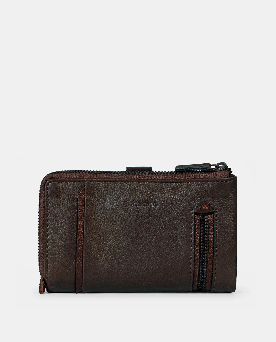 Cartera mediana de mujer en piel marrón - Imagen 4