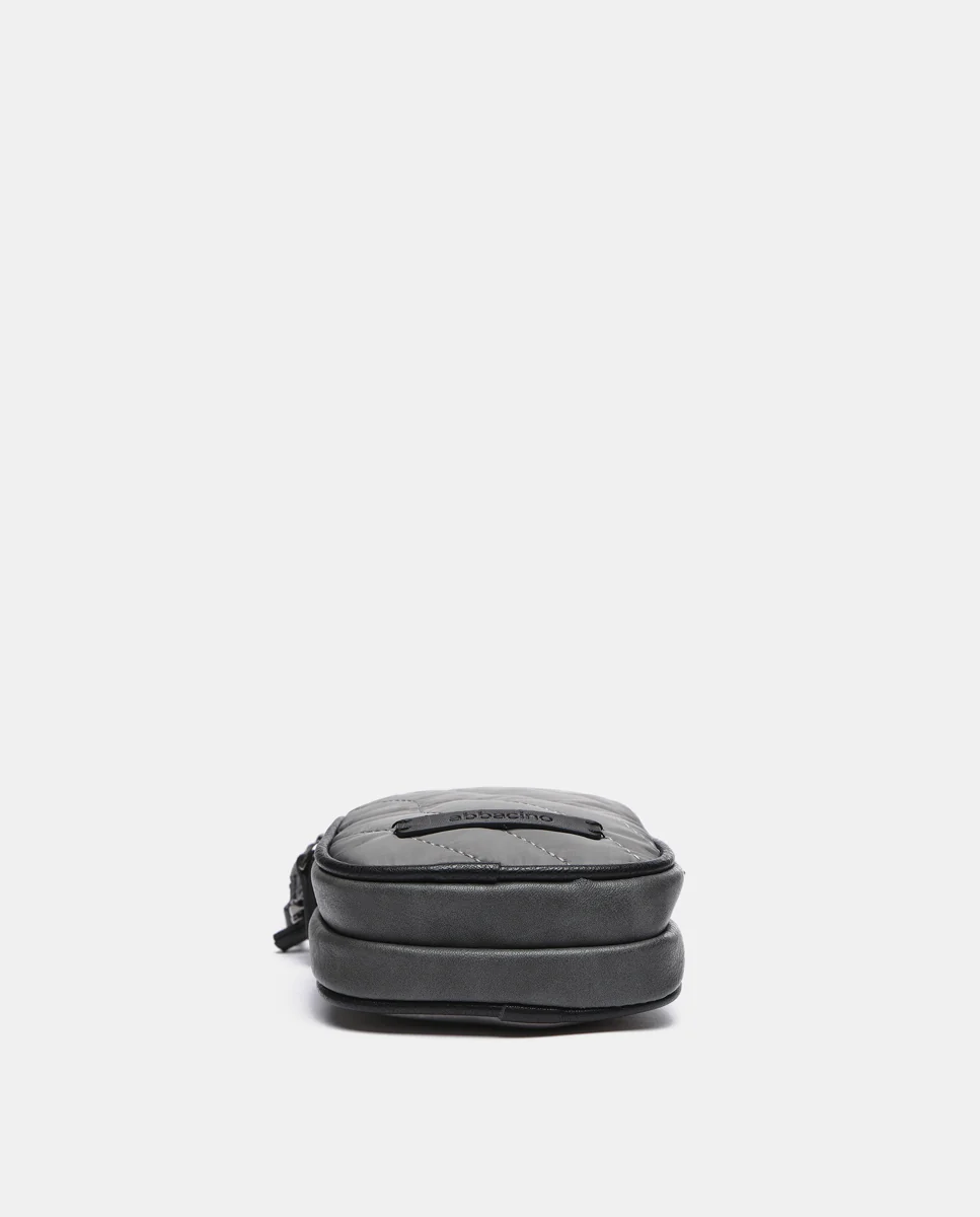 Bolso para el móvil en materiales reciclados y acolchados gris - Imagen 5