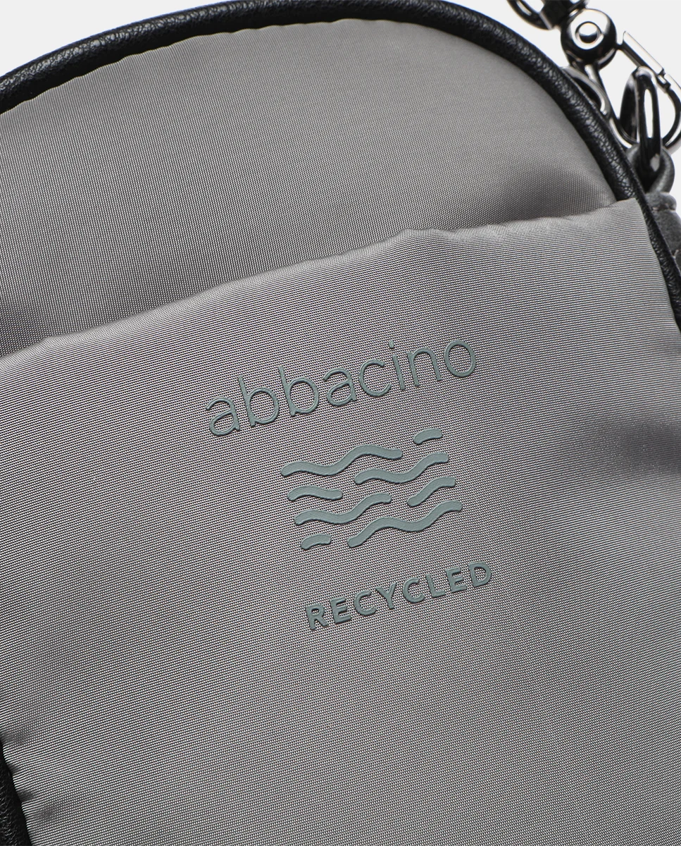 Bolso para el móvil en materiales reciclados y acolchados gris - Imagen 8