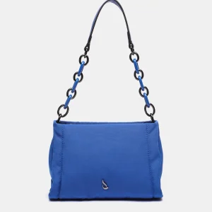 Bolso de hombro de nylon en azul