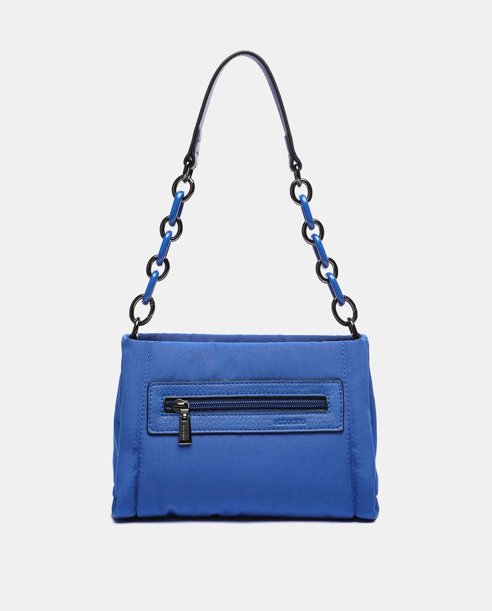Bolso de hombro de nylon en azul - Imagen 5