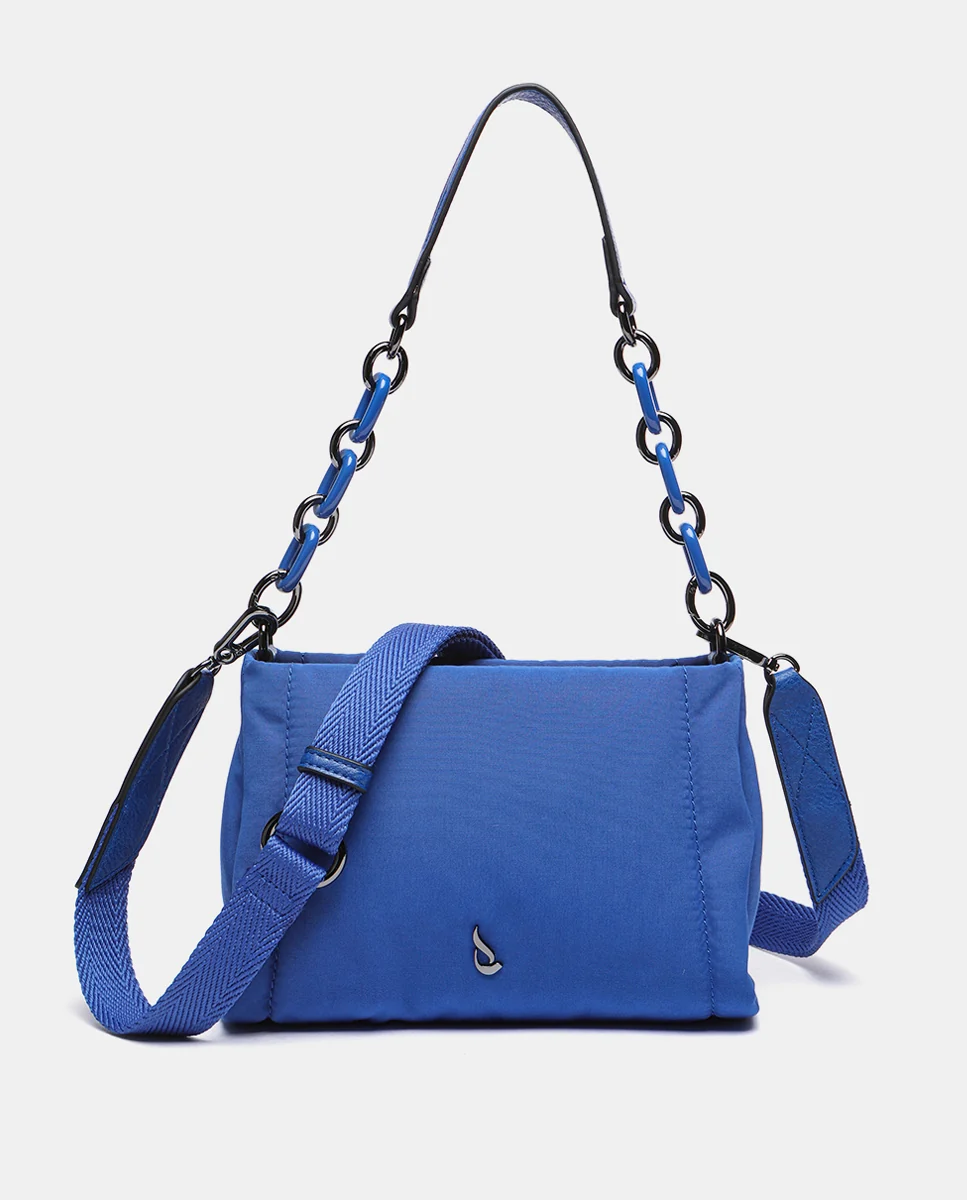 Bolso de hombro de nylon en azul - Imagen 6