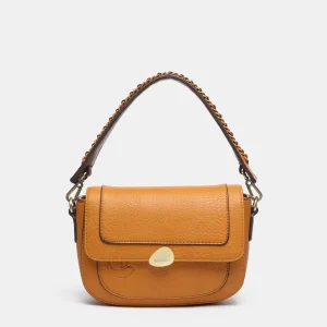 Bolso de hombro en materiales reciclados ámbar
