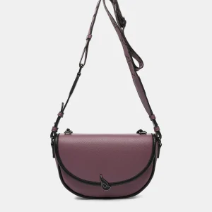 Bandolera media luna en materiales reciclados morada