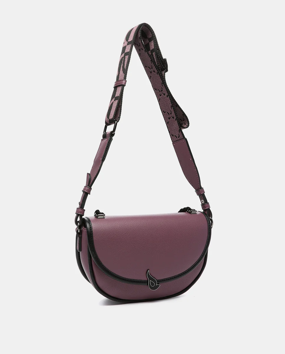 Bandolera media luna en materiales reciclados morada - Imagen 4