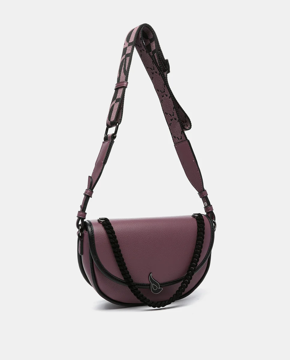 Bandolera media luna en materiales reciclados morada - Imagen 6