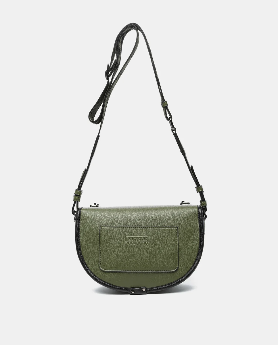 Bandolera media luna en materiales reciclados verde - Imagen 4