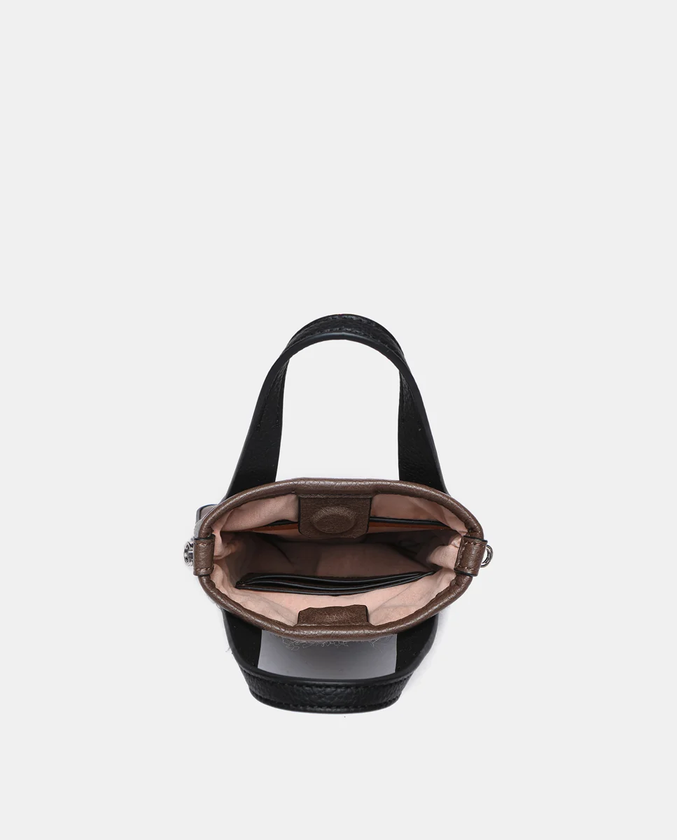 Bolso de mano de tweed en marrón - Imagen 7