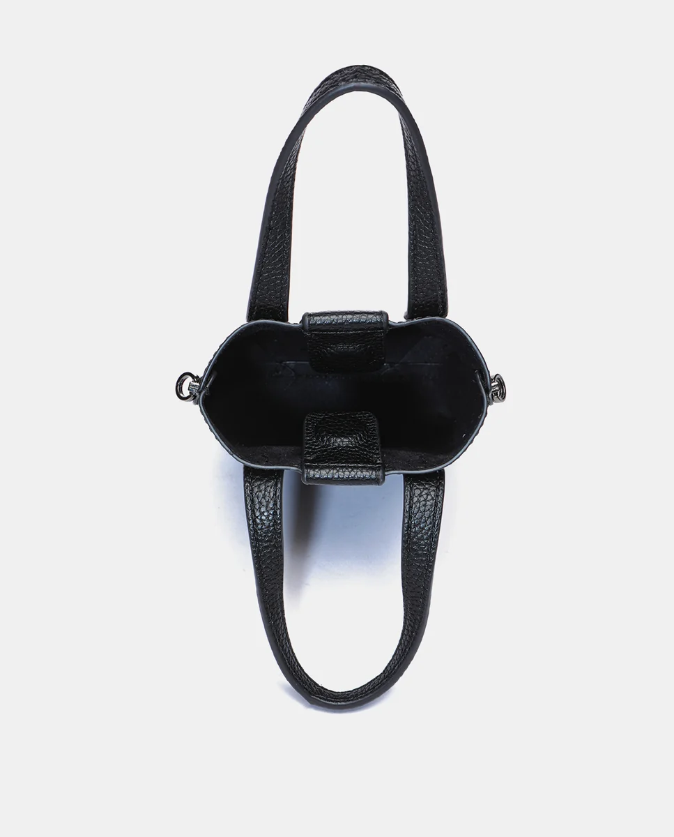 Bolso de mano de charol en negro - Imagen 7