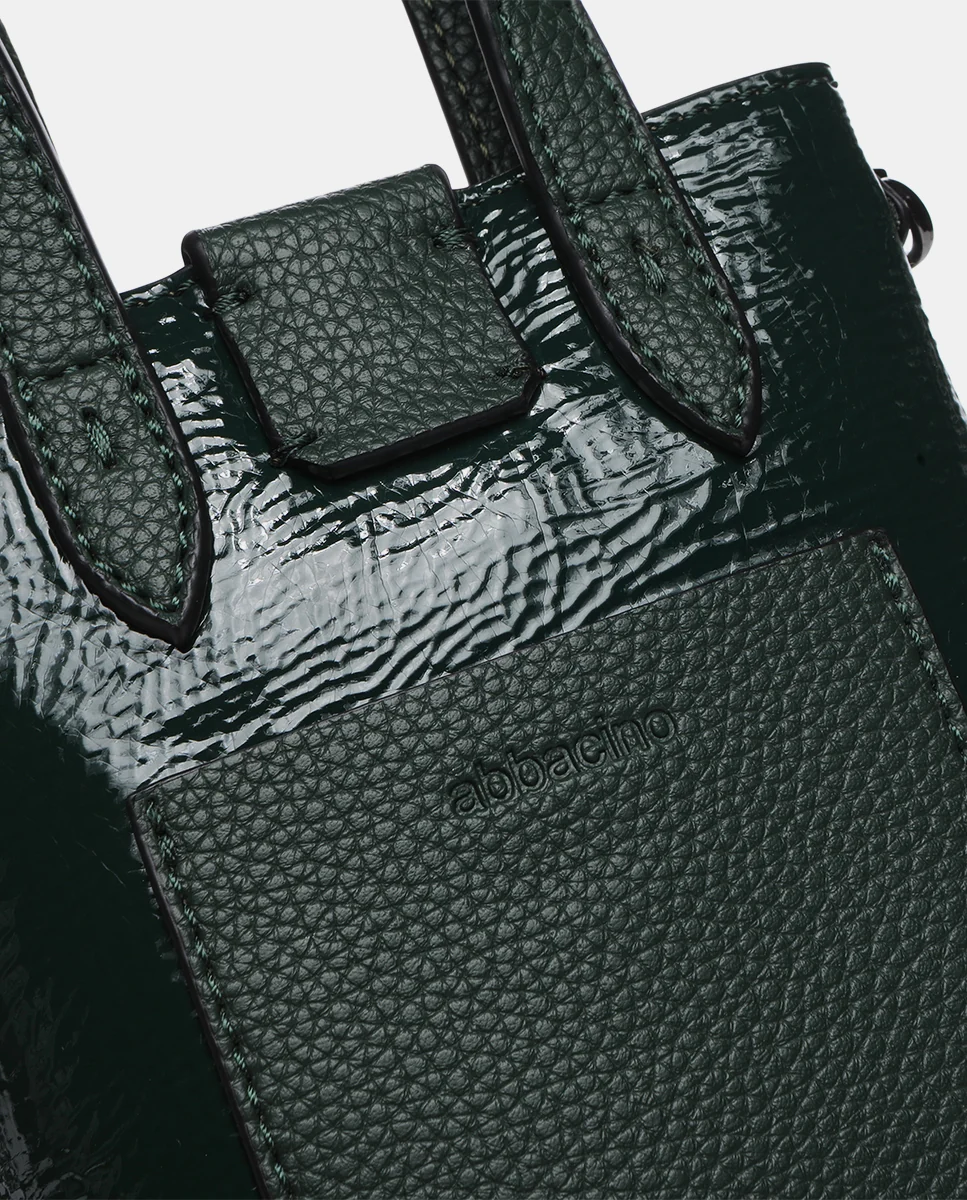Bolso de mano de charol en verde - Imagen 9