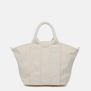 Bolso shopper pequeño en materiales reciclados en beige