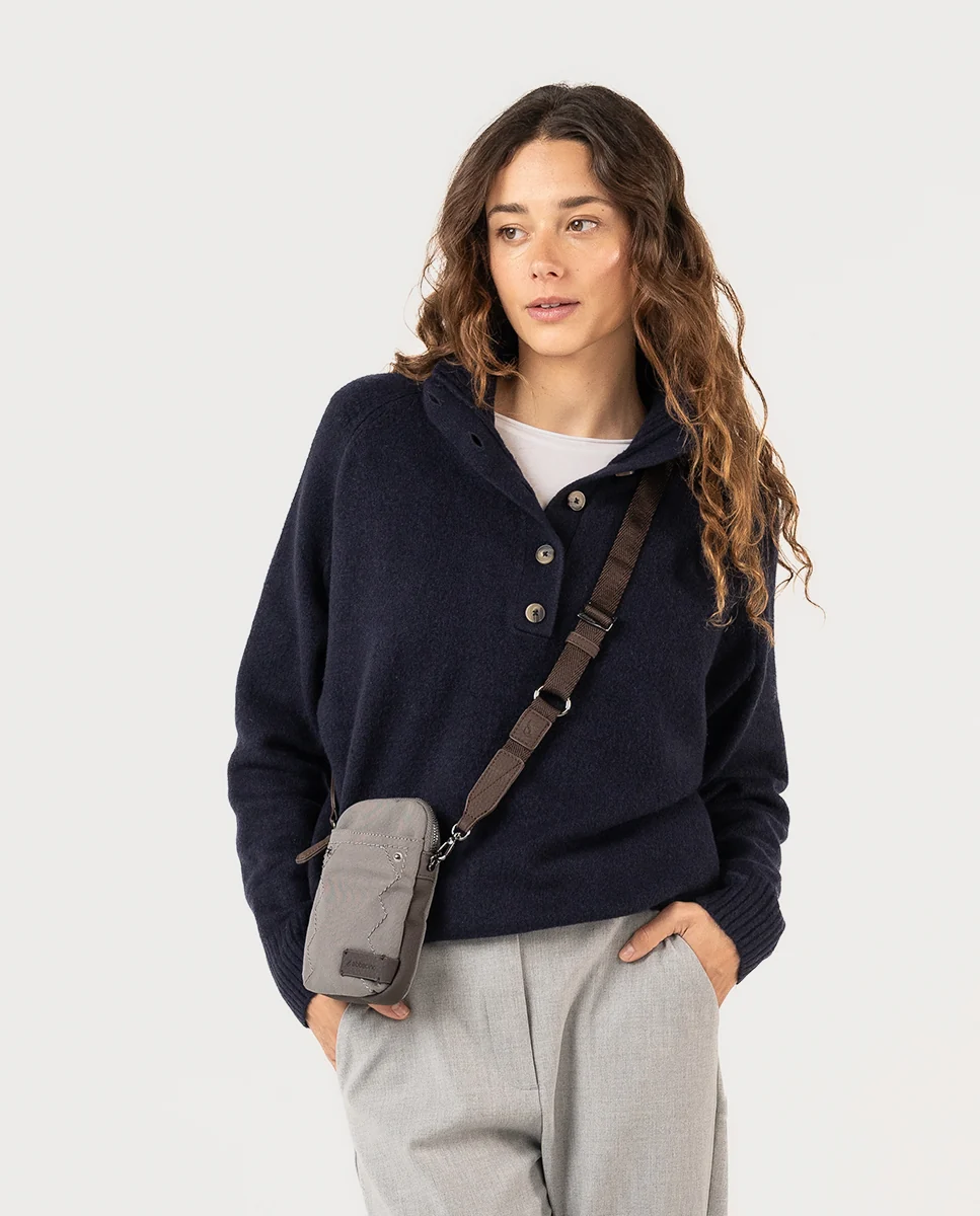 Bolso para el móvil en materiales reciclados gris - Imagen 2