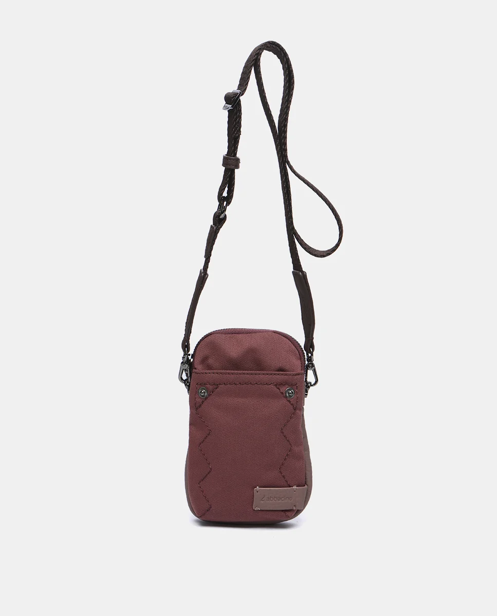 Bolso para el móvil en materiales reciclados burdeos