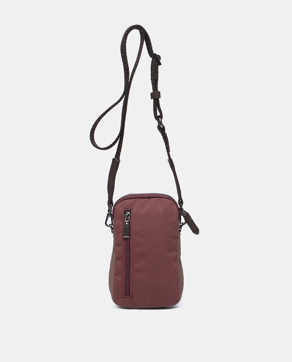 Bolso para el móvil en materiales reciclados burdeos - Imagen 4