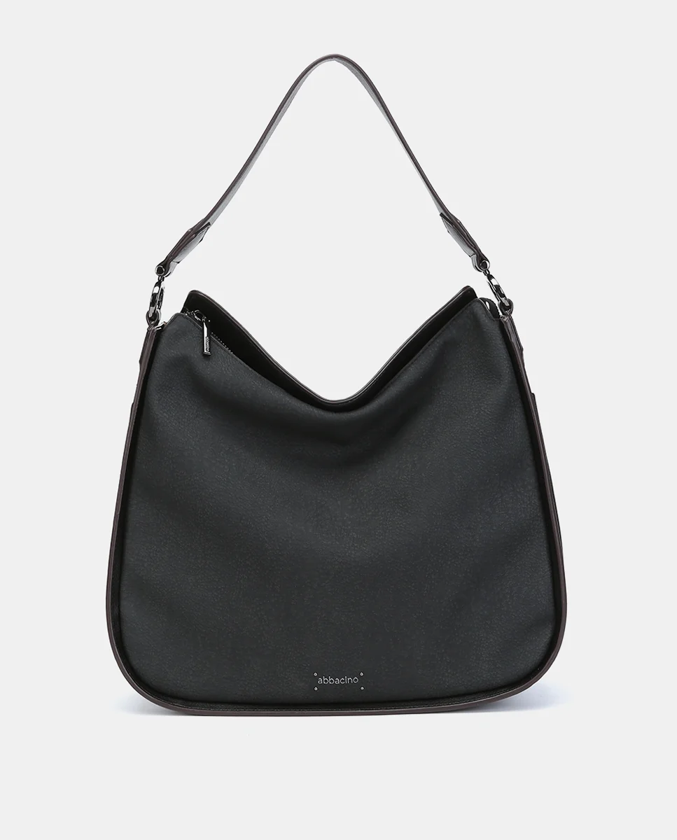 Bolso de hombro en materiales reciclados negro - Imagen 3