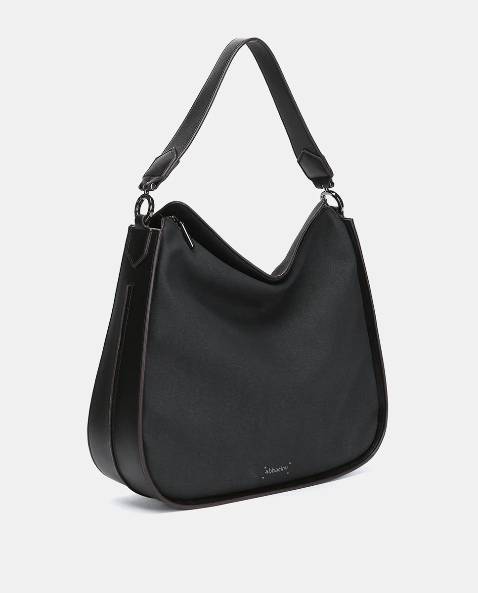 Bolso de hombro en materiales reciclados negro - Imagen 4