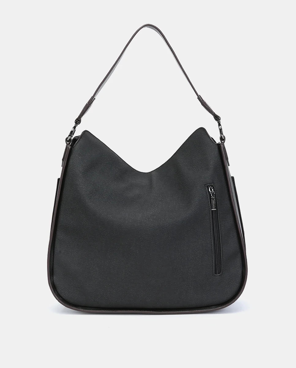 Bolso de hombro en materiales reciclados negro - Imagen 5