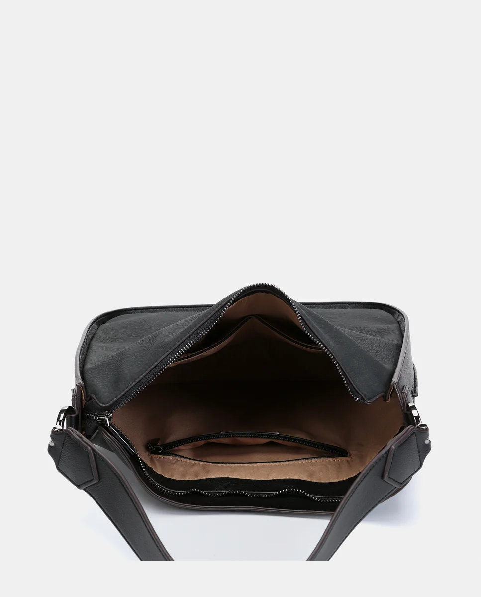 Bolso de hombro en materiales reciclados negro - Imagen 6
