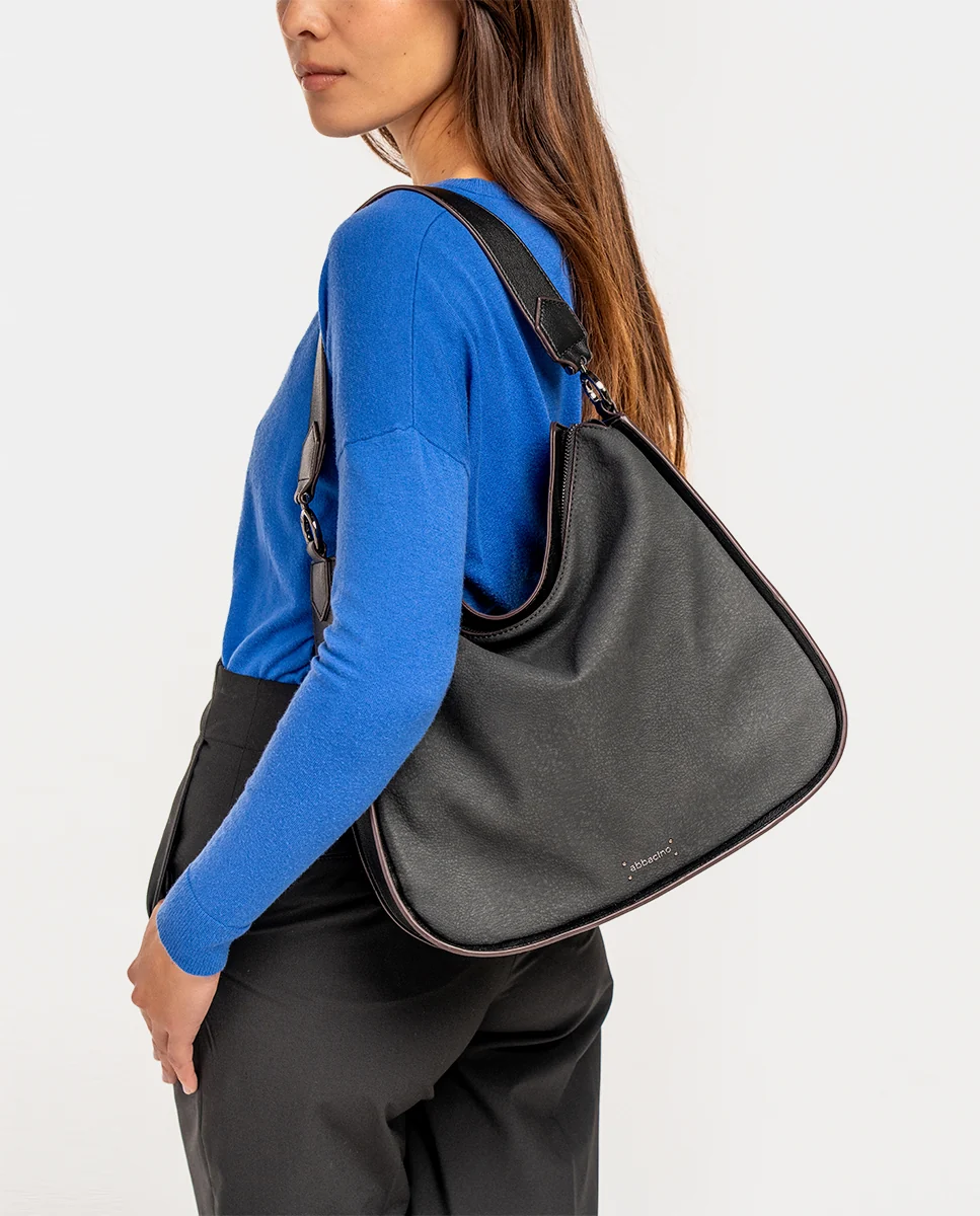 Bolso de hombro en materiales reciclados negro - Imagen 9