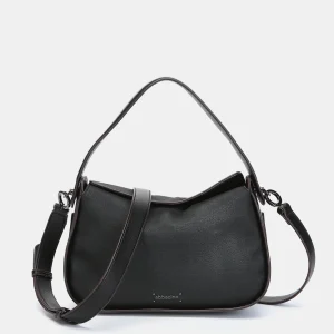 Bolso de hombro pequeño en materiales reciclados negro