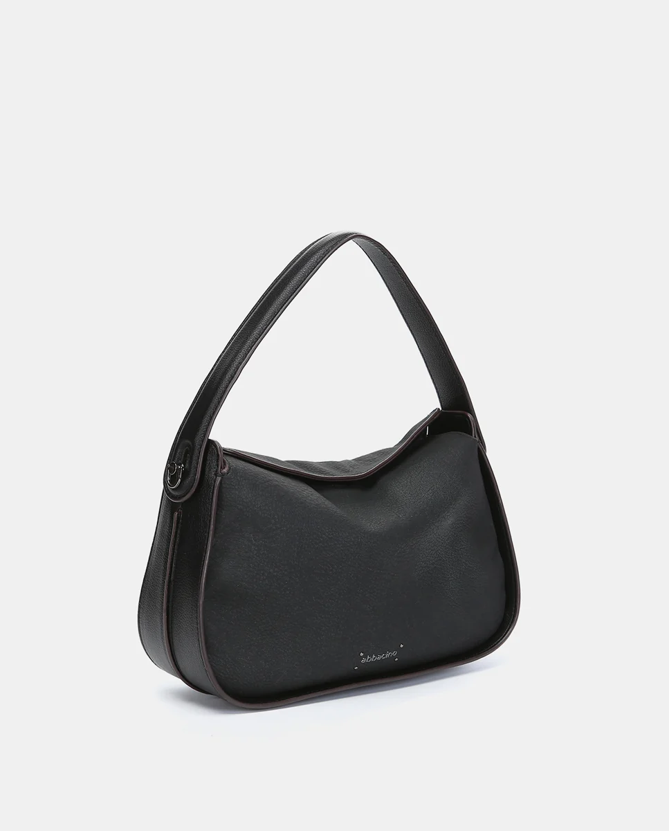 Bolso de hombro pequeño en materiales reciclados negro - Imagen 5