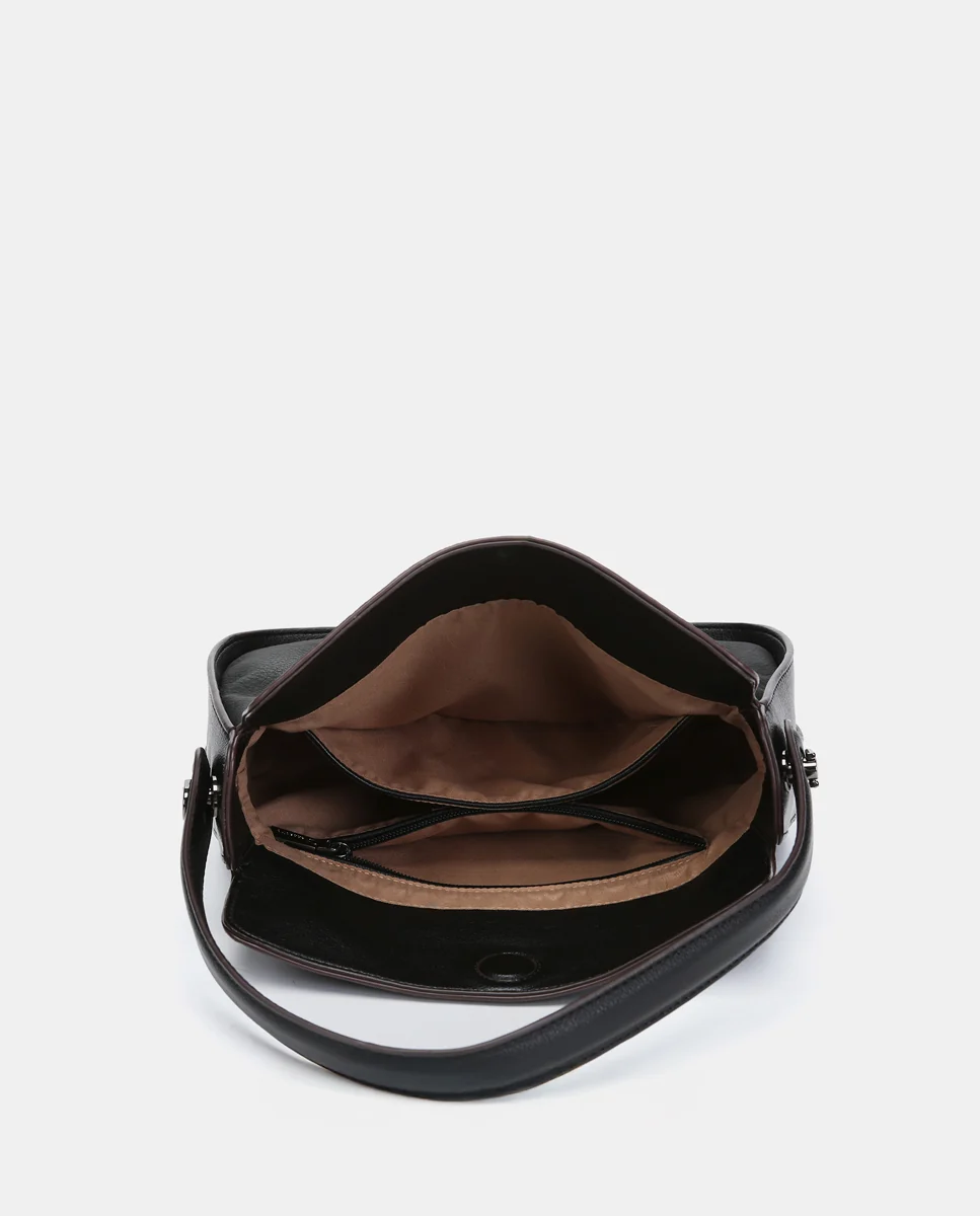 Bolso de hombro pequeño en materiales reciclados negro - Imagen 7