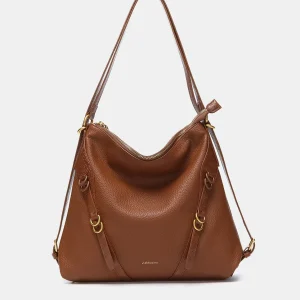 Bolso multifuncional en materiales reciclados cognac
