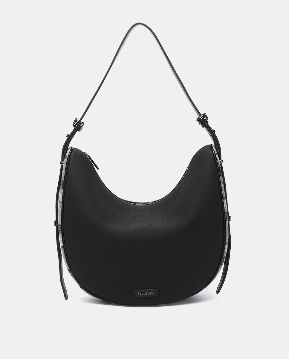 Bolso de hombro en materiales reciclados negro