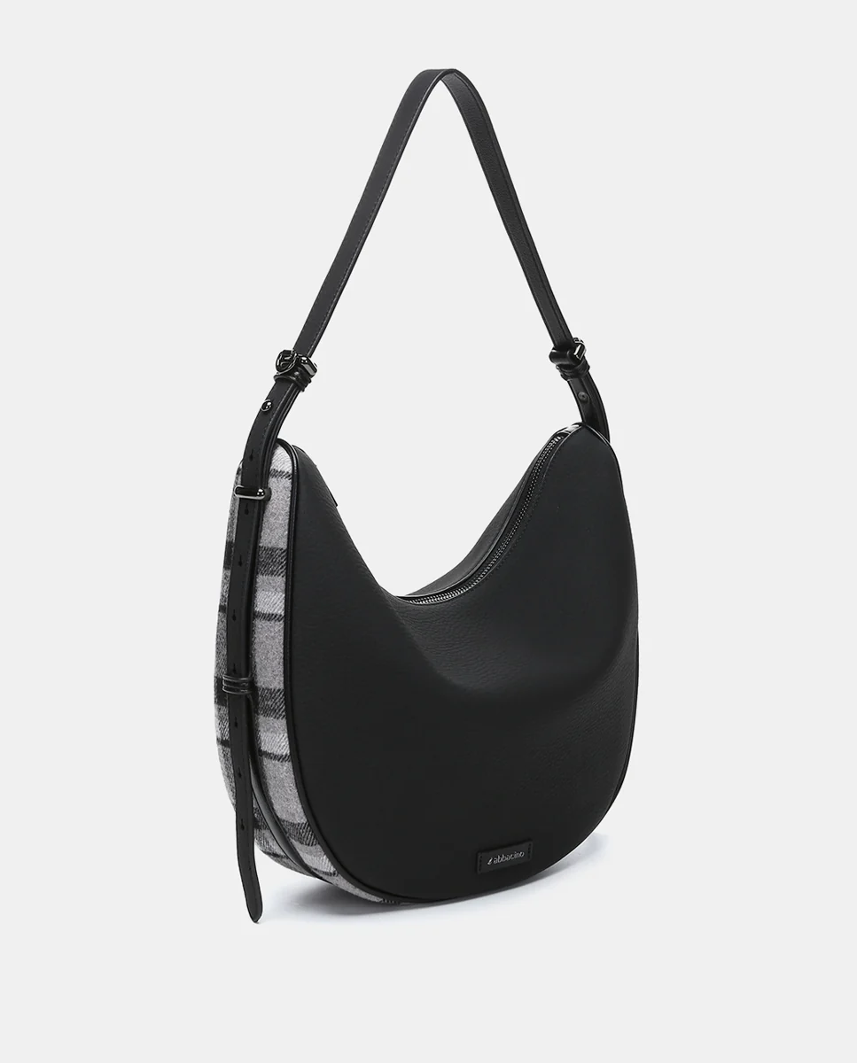 Bolso de hombro en materiales reciclados negro - Imagen 3