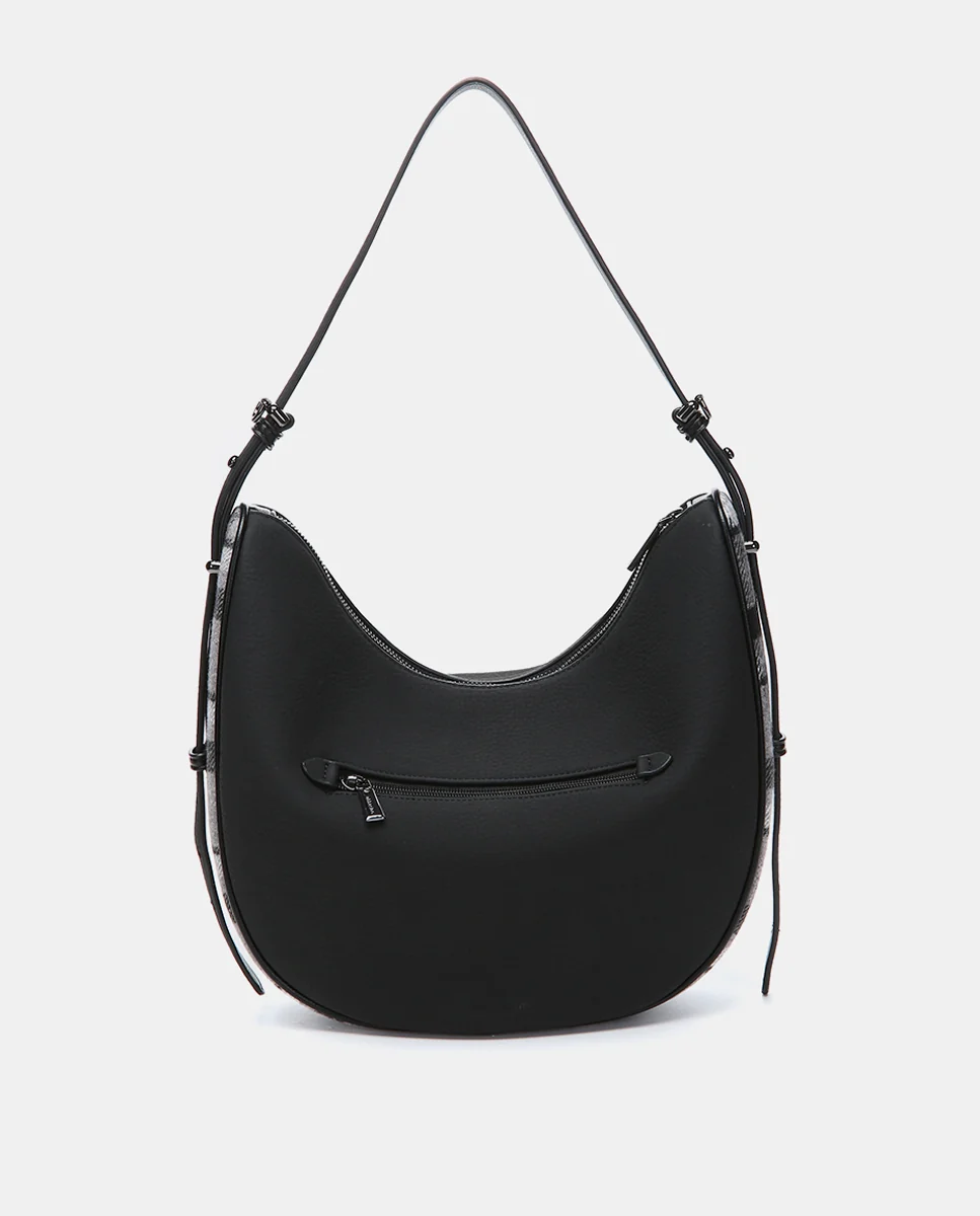 Bolso de hombro en materiales reciclados negro - Imagen 4