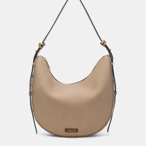 Bolso de hombro en materiales reciclados taupe