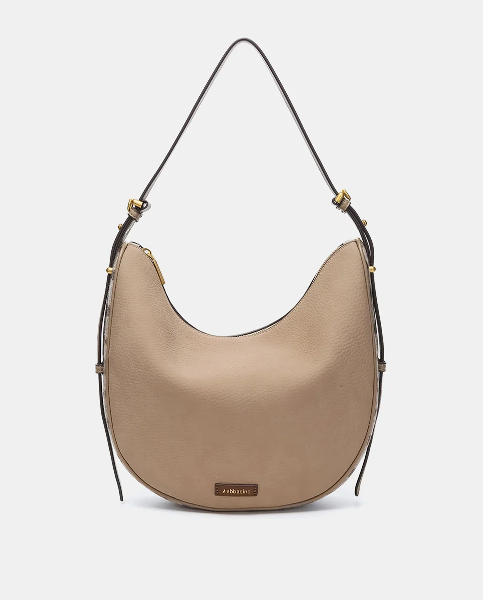 Bolso de hombro en materiales reciclados taupe - Imagen 2