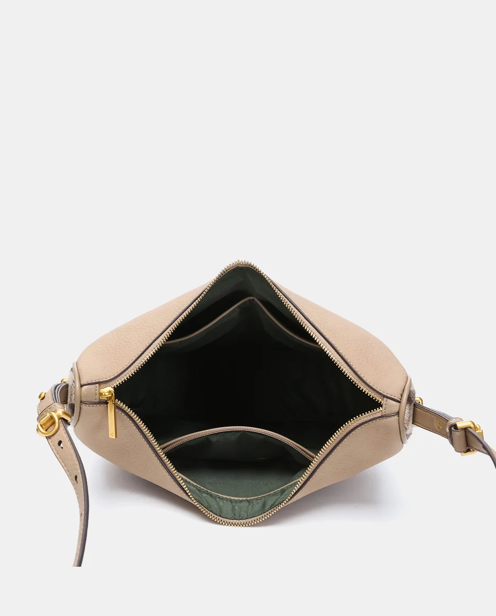Bolso de hombro en materiales reciclados taupe - Imagen 7