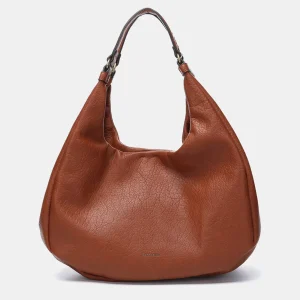 Bolso de hombro en materiales reciclados cognac