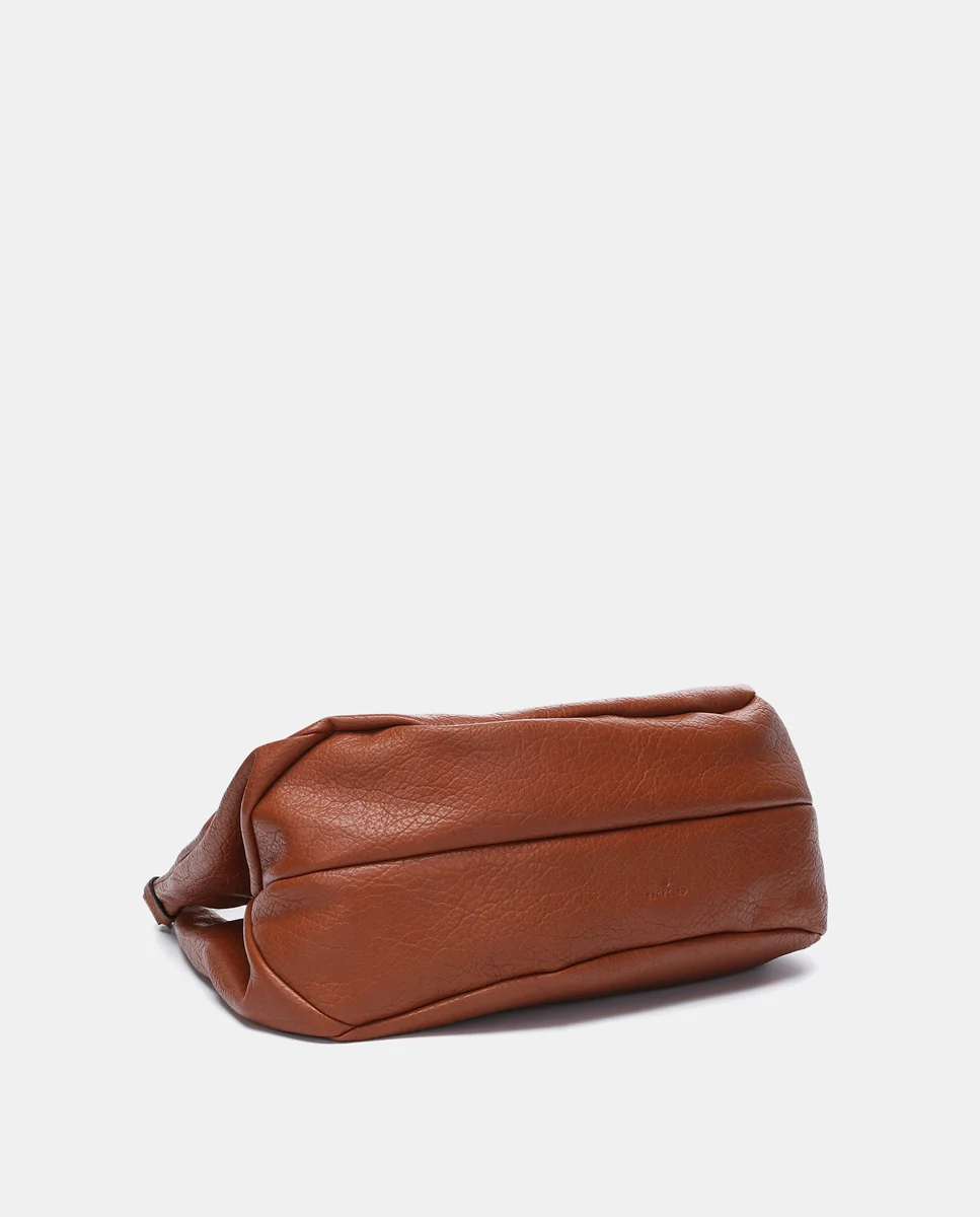 Bolso de hombro en materiales reciclados cognac - Imagen 5