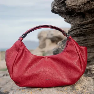 Bolso de mano en materiales reciclados rojo