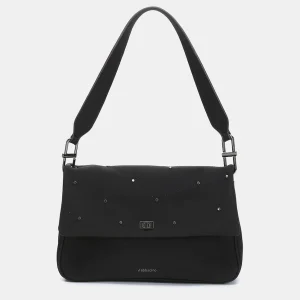 Bolso de hombro en materiales reciclados negro